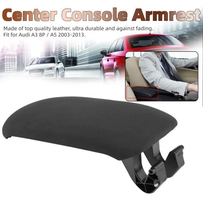 Couvercle d'accoudoir de Console centrale en tissu noir de voiture pour Audi A3 8P - A5 2003-2013 8P0864245P HB046