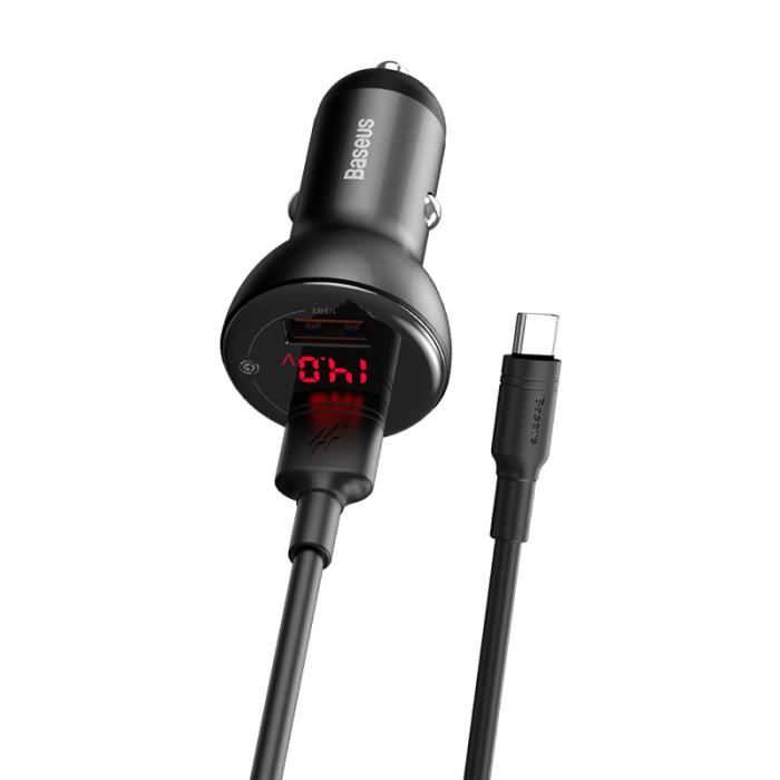Chargeur Allume Cigare USB - Chargeur Voiture USB Ultra Compact Double Port 45W pour Smartphones Samsung, Huawei, Xiaomi et plus