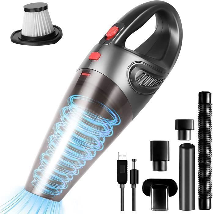 Aspirateur à Main sans Fil,Rechargeable 4000PA Aspirateur Voiture Puissant pour Voiture/Cuisine, Mini Aspirateur de Table Portable