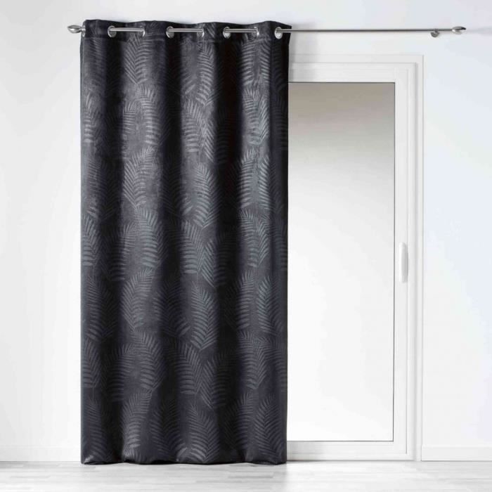 Rideau occultant velours Tropicaline anthracite 140x240 cm