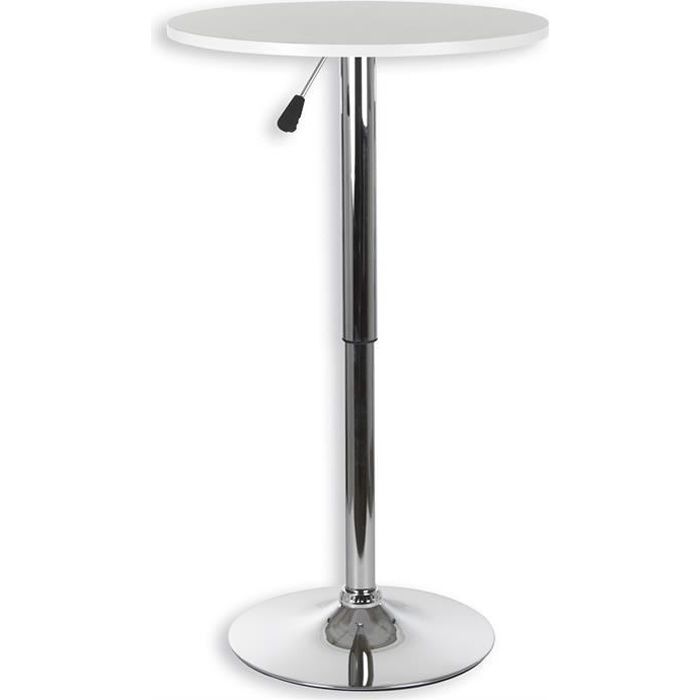 Table haute de bar VISTA MDF laqué blanc mat