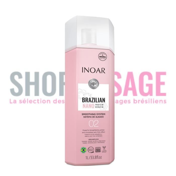 Lissage brésilien INOAR NANO Protéine - Lissage protéine et tanin - Kit 2X250ml