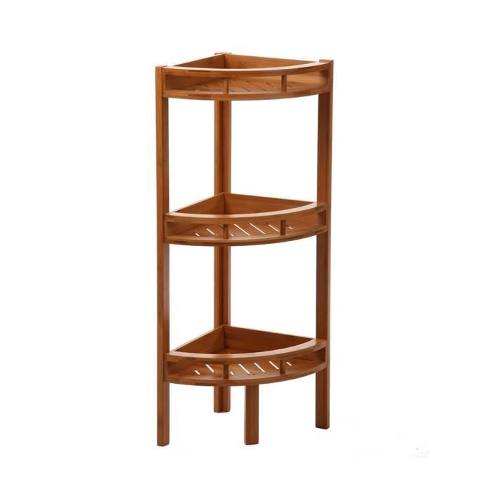 Etagère d'angle en bambou 3 niveaux