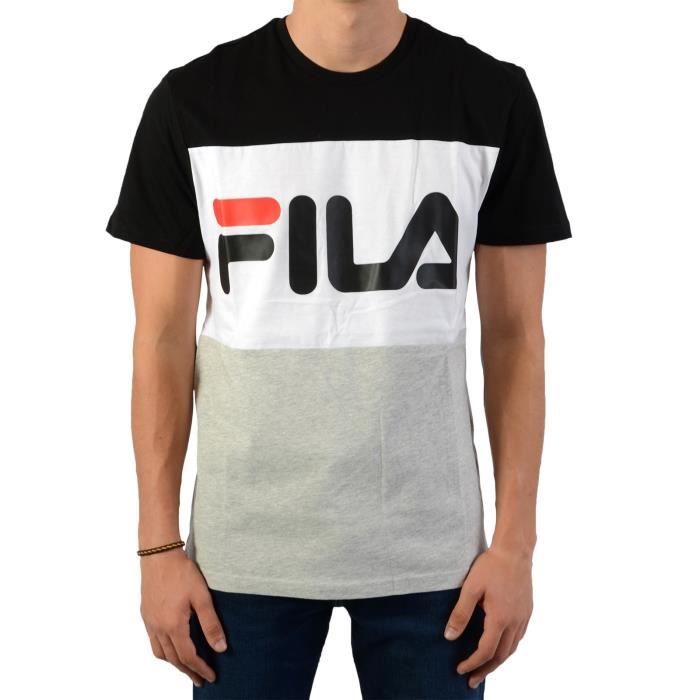 FILA T-Shirt Noir/Blanc/Gris Homme