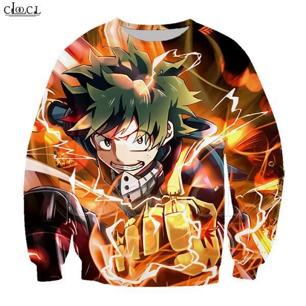 Sweat-Shirt Homme,Sweat-shirt animé pour filles Toga Himiko My Hero academy, avec avertissement imprimé 3D, pour hommes et femmes,