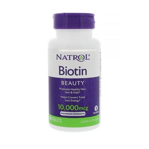 Biotin 10000mcg 100 com Standard Natrol Pack Nutrition Sportive