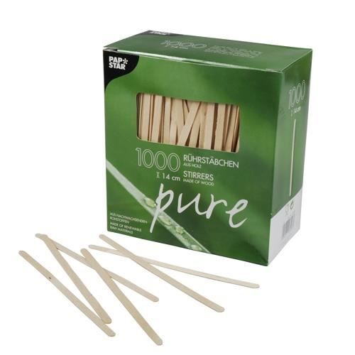 Agitateurs, bois -pure- 14 cm x 5 mm