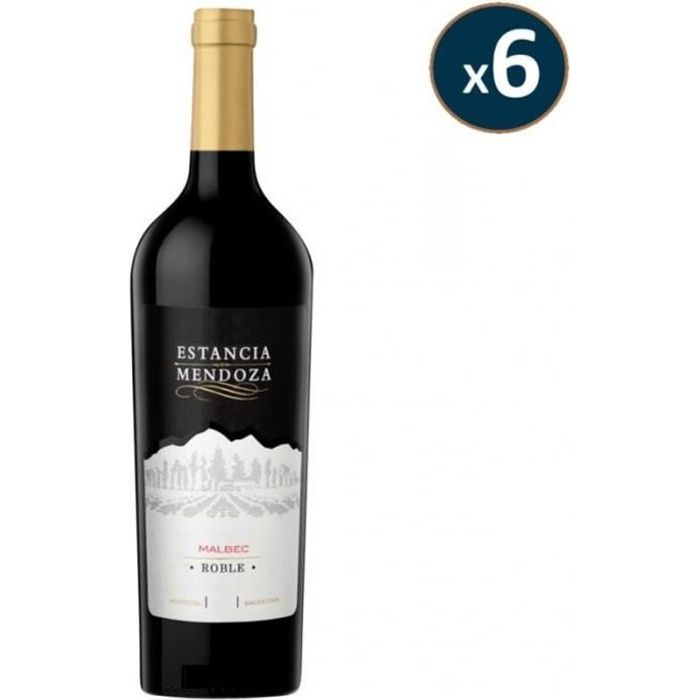 ESTANCIA MENDOZA ROBLE MALBEC 6*75CL - Profil client: EXPLORER Couleur: Rouge Pays: ARGENTINE Pays fabrication: ARGENTINE V