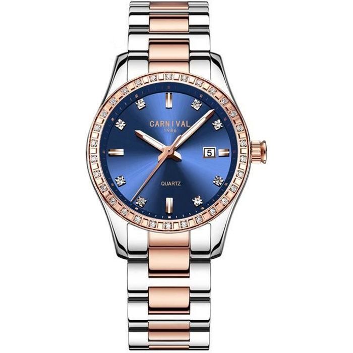 CARNIVAL Montre Bracelet Femme Quartz Analogique Montres Femme - Acier