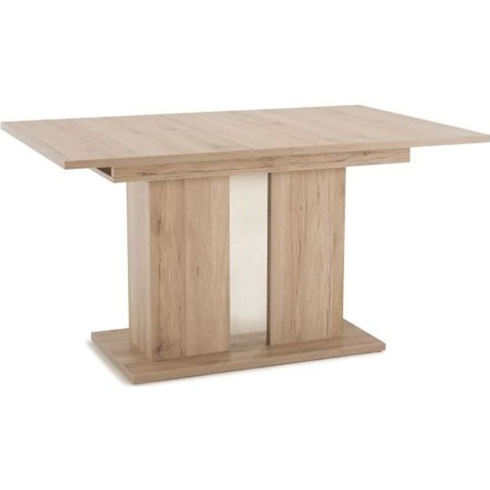 THEA Table Repas Extensible L 140 + 40 cm Bois Naturel