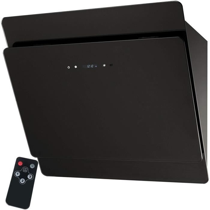 Hotte aspirante 60 cm avec écran tactile et télécommande noir