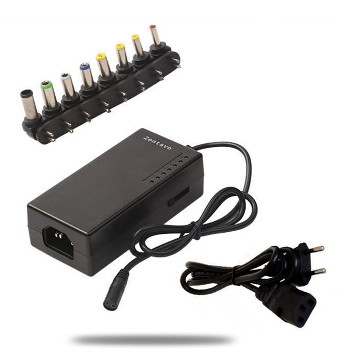 TD® Adaptateur Secteur multifonction 12-24V Réglable 96W Ordinateur Portable- Chargeur universel - Avec 8 Embouts -Grande Compatibil