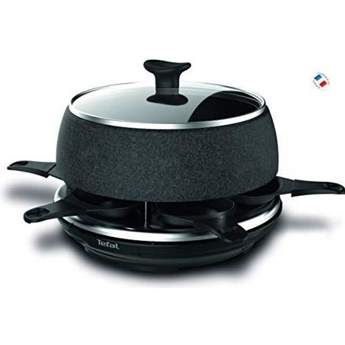 Tefal RE12C812 Appareil à Raclette Multifonction Cheese n'co 6 en 1 Raclette Fondue Tartiflette Crêpe Plancha Boîte à F RE12C