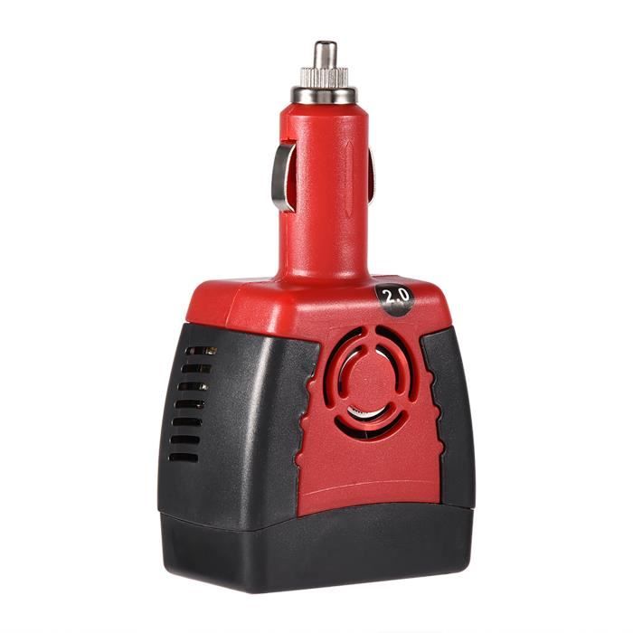 TMISHION Onduleur de puissance USB 2.1A DC 12V à AC 220V 150W Chargeur de convertisseur d'onduleur de voiture pour ordinateur