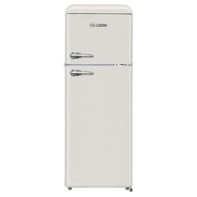 TRIOMPH TLDP208C - Réfrigérateur Vintage congélateur haut - 208L (157 + 51) - Froid statique - L 55 x H 147 cm - Crème