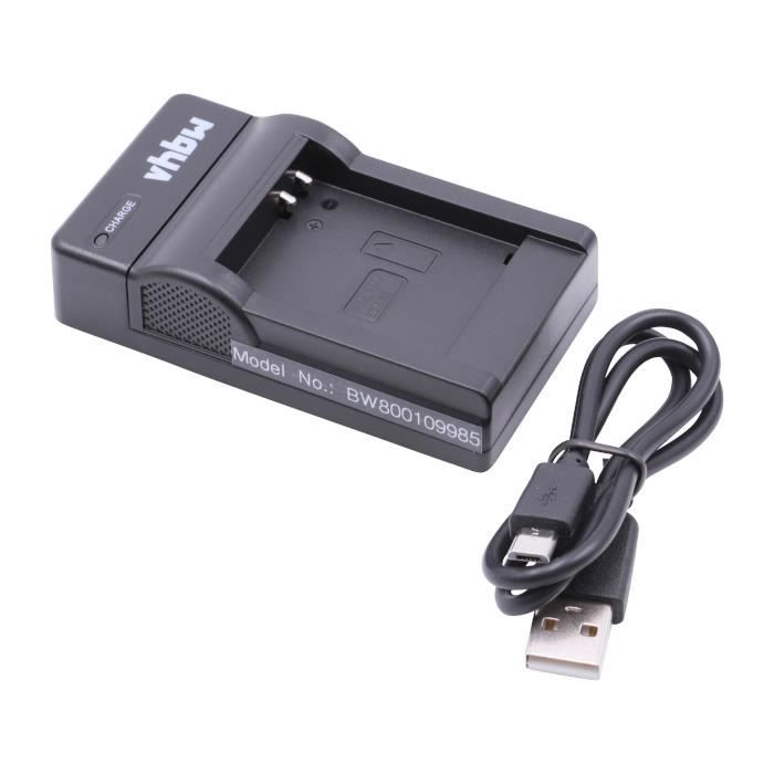 vhbw Chargeur USB de batterie compatible avec Panasonic Lumix DMC-FT7, DMC-FT5, DMC-TS5, DMC-TZ40 batterie appareil photo digital,