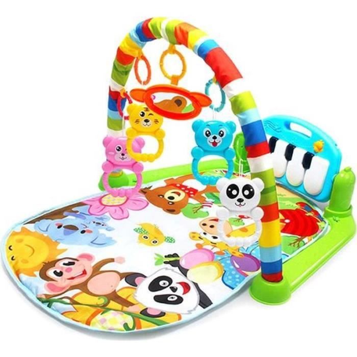 PT17471-Tapis d'Éveil Évolutif Bébé de jeu Tapis Amis de la Jungle Tapis de jeu musical pour bébé