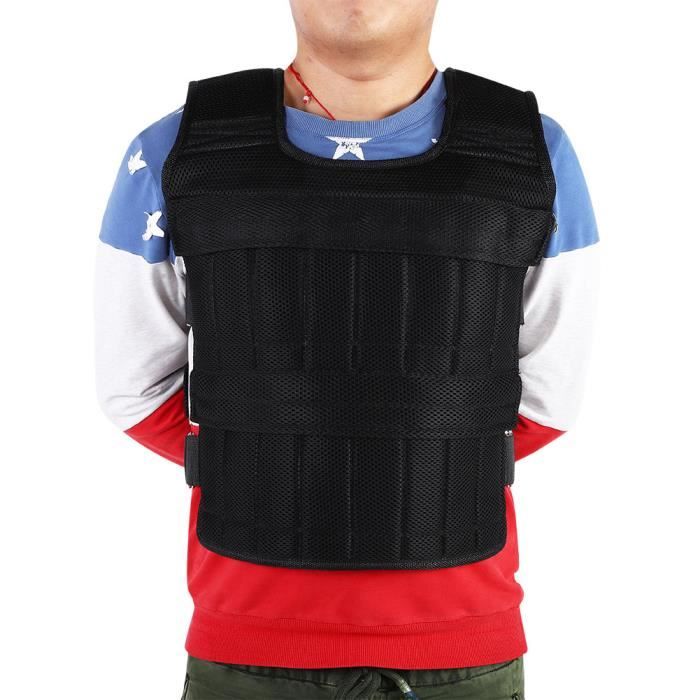 Gilet Lesté 50 Kg de Musculation Ajustable Formation de poids Dispositif de sport HB017