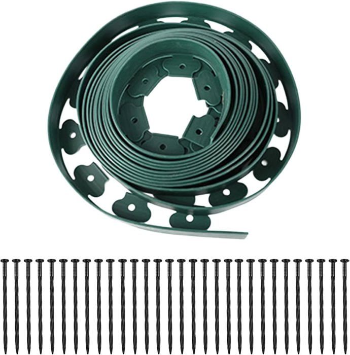 Oumefar Bordure De Paysage Flexible 10m - Bordure Jardin Sans Creuser Avec 30 Piquets, Idéal Aménagement Extérieur