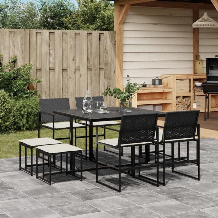 vidaXL Ensemble à manger de jardin 9pcs - vue 3