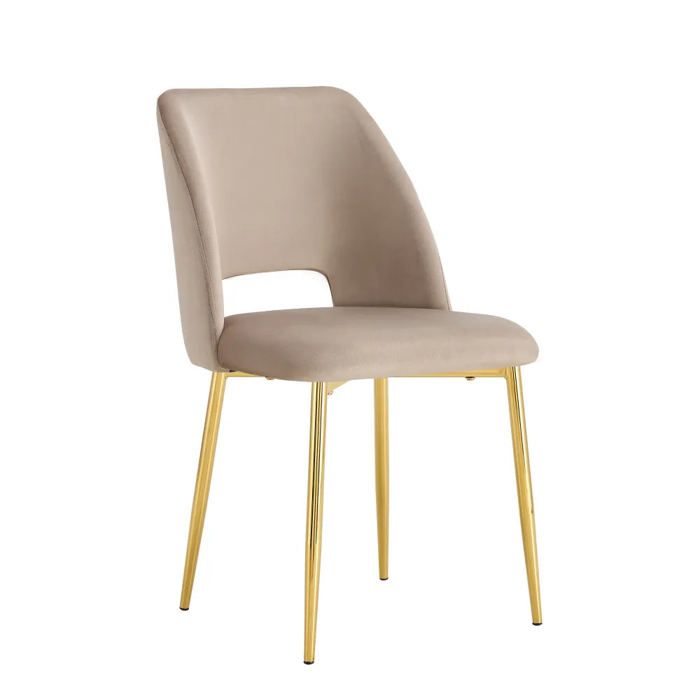 Lot de 4 chaises ava gold en velours taupe