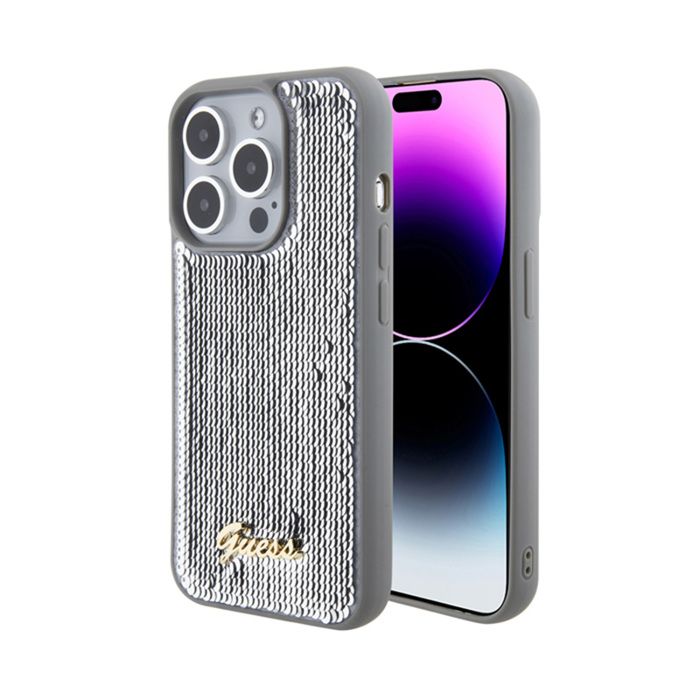 Guess Sequin Script Metal Coque pour iPhone 15 Pro - vue 2