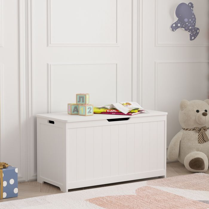 Coffre à jouets Podek 80 x 40 x 45 cm blanc