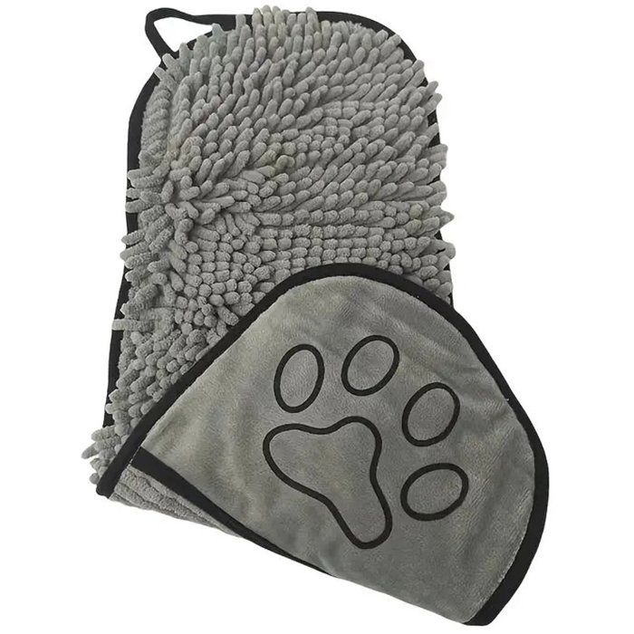 Serviette pour chien à séchage rapide - Serviette de bain pour chien - Poches confortables pour les mains - Usage intérieur et