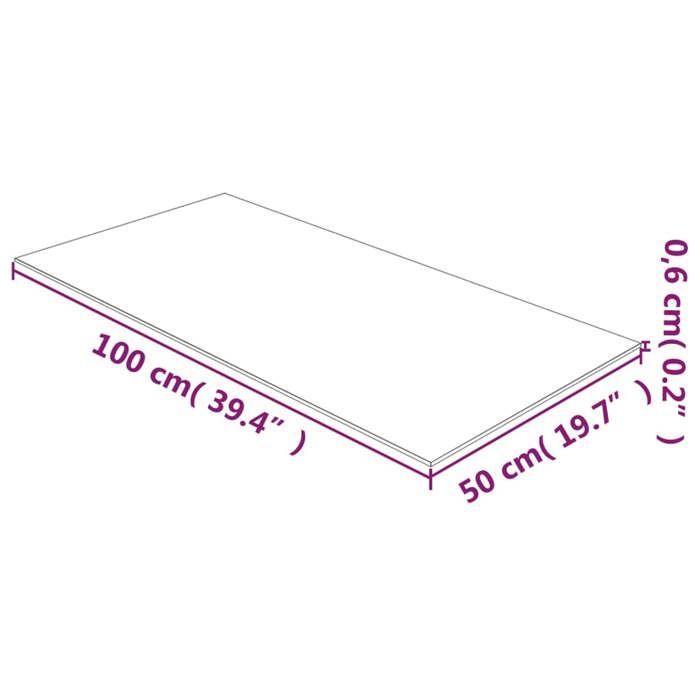 Dessus de table en verre trempé - WIENS - 50x100 cm - Transparent - Épaisseur 06 cm - Durable - Design simple