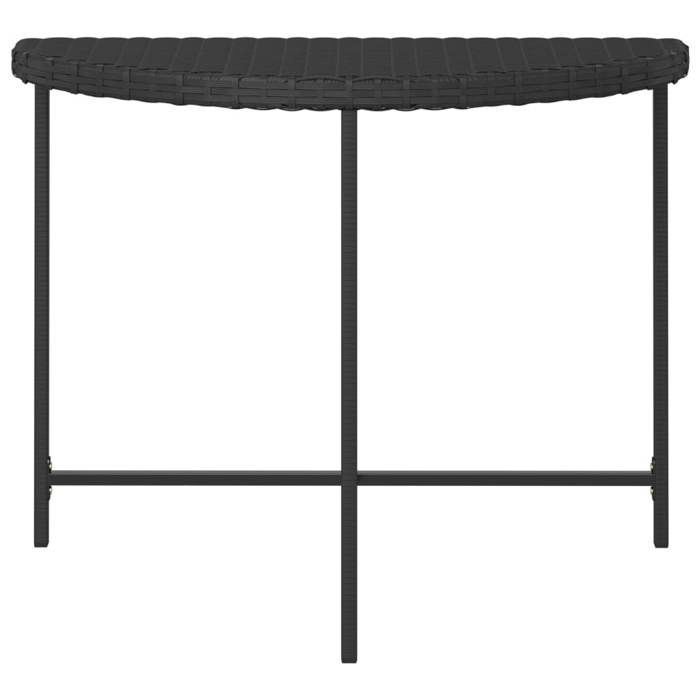 Black Friday Table à dîner de jardin BURKE 2/4 PERSONNES Noir 100x50x75 cm Résine tressée TTT150
