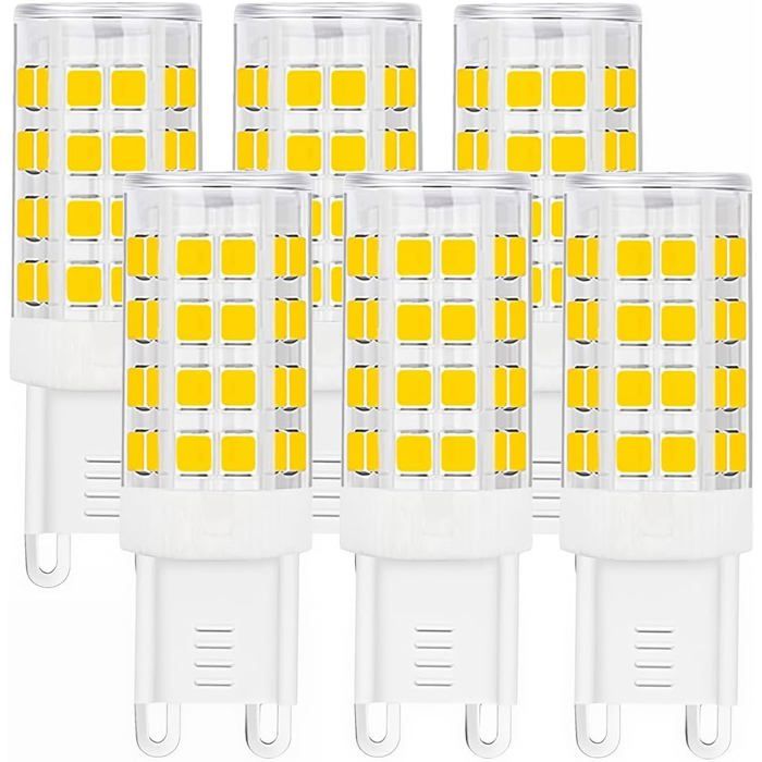 Ampoules LED G9 - ULISEM - Paquet de 10 - Dimmables - Économes en énergie - 3000K - 5W - 500 lumens - Blanc chaud