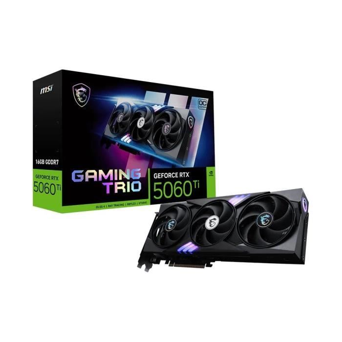 Carte graphique - MSI - GeForce RTX 5060 Ti GAMING TRIO OC 8G - 8 Go GDDR6 - Triple ventilateur TORX - Refroidissement premium