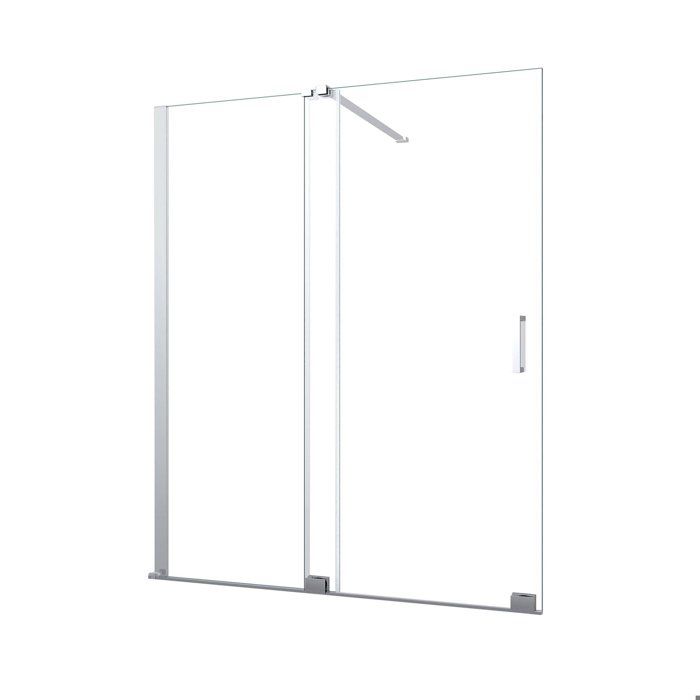 Paroi de douche 8 mm à porte coulissante réversible hauteur 200 Cm.160 réglable 156-160 cm