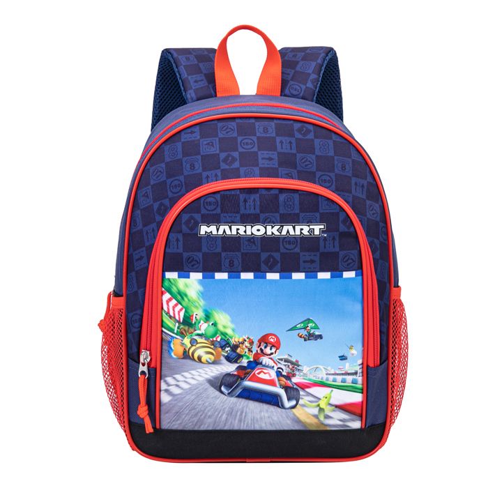 DAM Super Mario Kart Sac à dos. 2 poches latérales. Dos rembourré. 27x17x37 Cm. Couleur : Bleu foncé