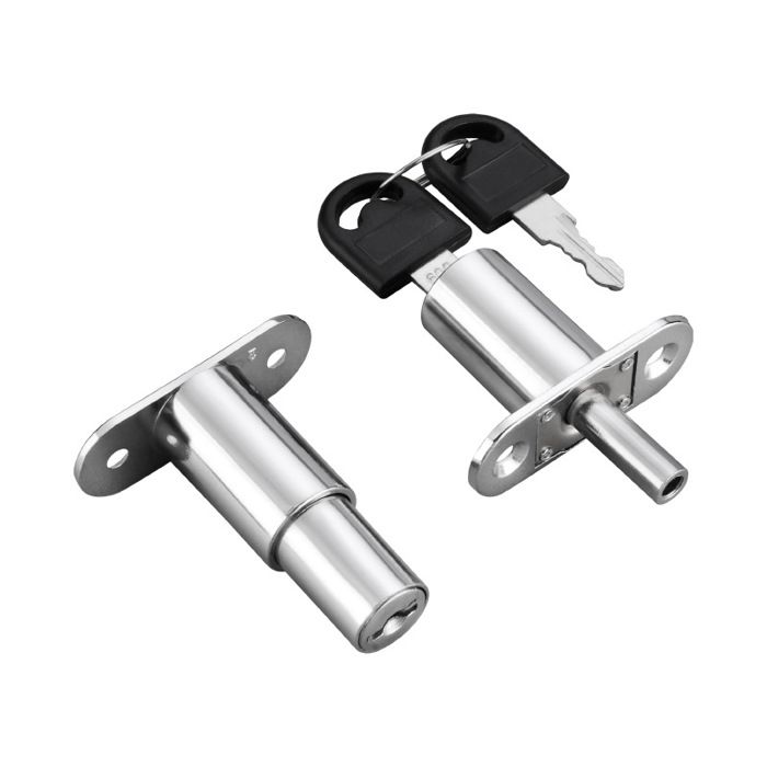 Serrure pour meubles-Serrure pour armoires-Serrure à cylindre à bouton-poussoir-Serrure pour portes coulissantes-Lot de 3-Avec clés