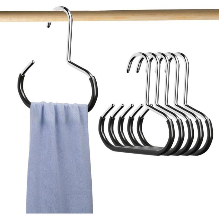 Lot de 6 porte-foulards organisateur ceintures cintres métalliques pour chapeaux foulards cravates.