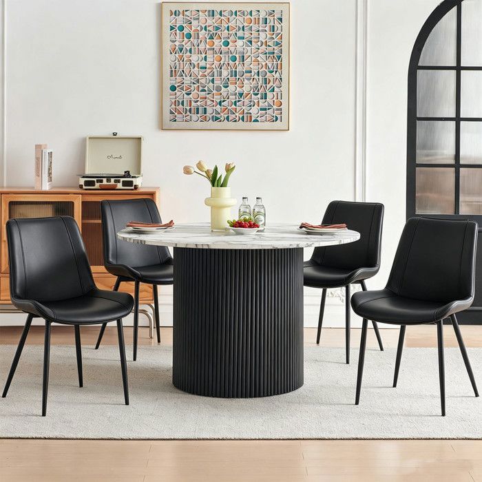 Chaises Polyvalente Intérieure Rembourrée Minimaliste Pieds Métalliques Légers Convient pour Salle à Manger Salon et Travail