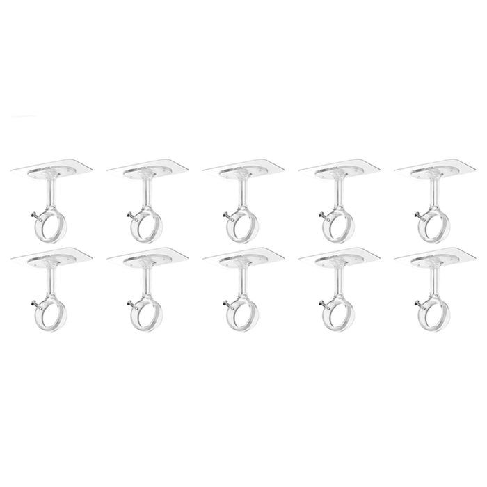 Lot de 10 Supports de Fixation au Plafond Sans Perçage Supports Auto-Adhésifs Robustes Crochets de Suspension Réglables