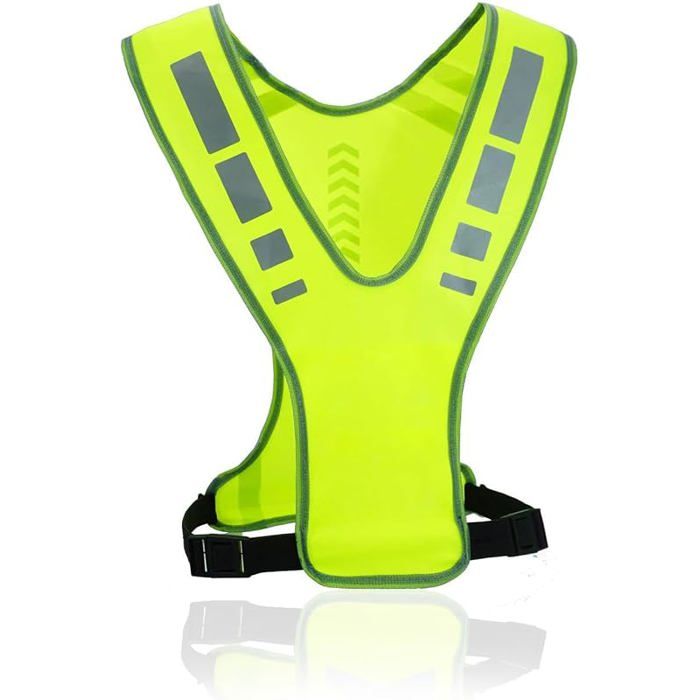 Gilet Réfléchissant Running Gilet Sécurité Réglable pour Femme et Homme Gilet Jaune Vélo Haute Visibilité Respi GILET DE SECURITE