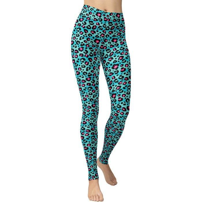 Legging femme - NIKCORP - Motif imprimé bleu - 4-Way Stretch - Ceinture large sculptante - Opaque respirant