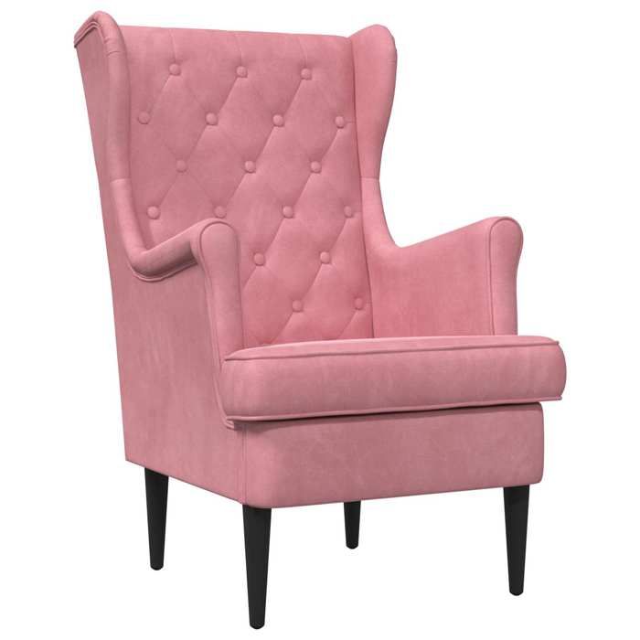 Chaise intérieure moderne vidaXL Fauteuil Rose Velours(15190）