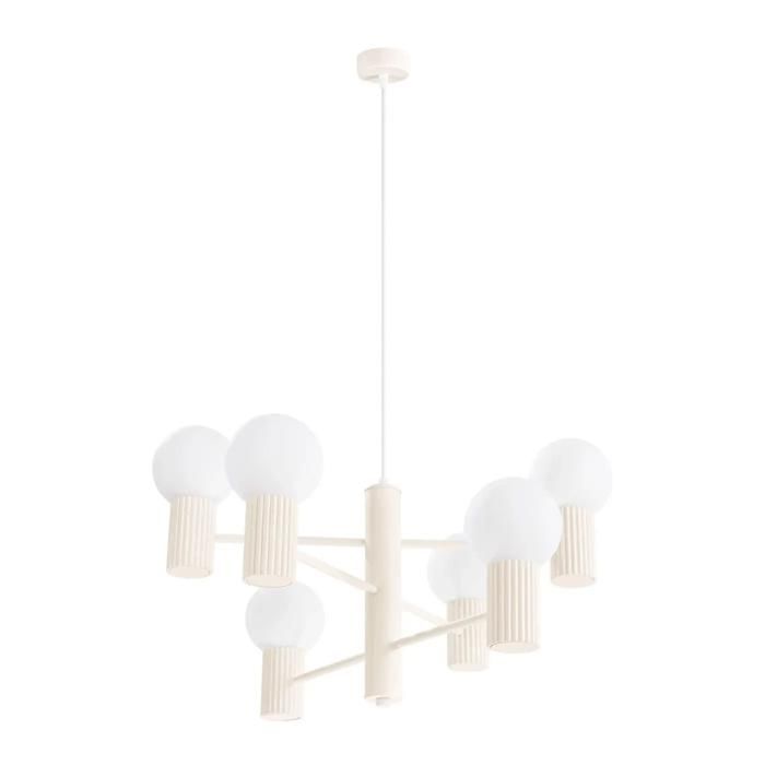 Lustre 6 lampes Sollux Lighting - beige