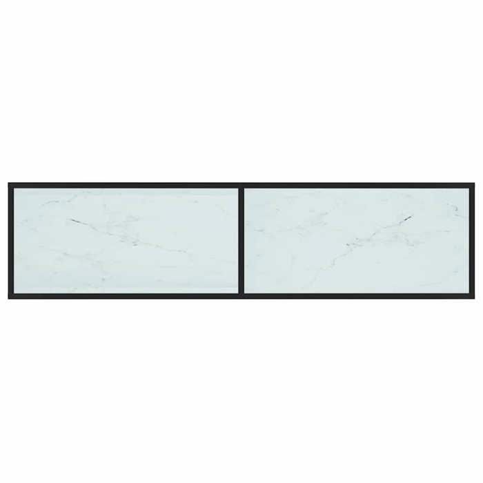 Meuble TV Marbre blanc 160x40x40 5 cm Verre trempé_2 ans garantie_32054