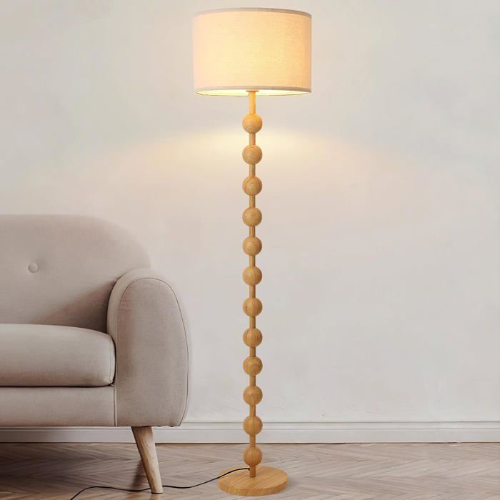 Lampadaire Sur Pied Salon Lampe Rétro Lampadaires Sur Pied Style Bohème Lamp Decoration Abat-Jour En Tissu Luminaire Vertica[RD128]