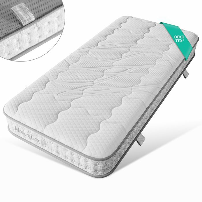 PENQUR Matelas 90 x 190 cm 7 zones ressorts ensachés et mousse froide H3 15 cm respirant