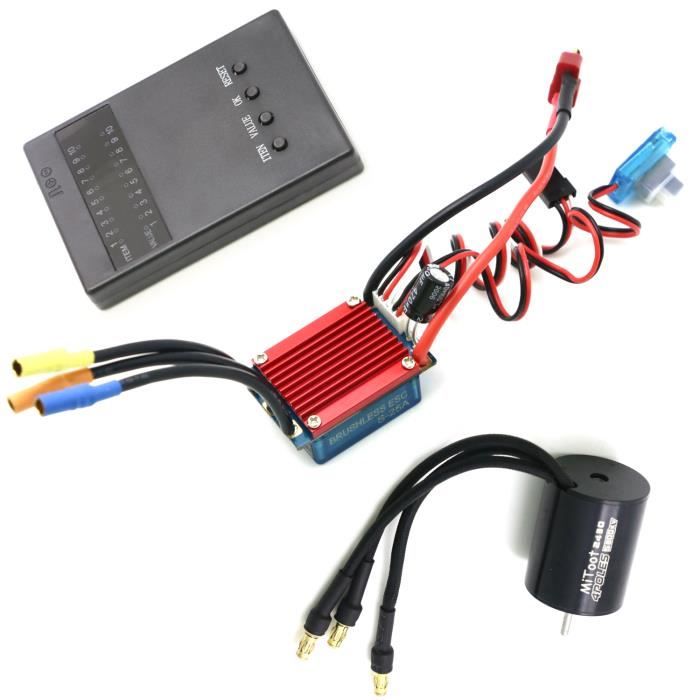 Fafeicy moteur sans balais et ESC RC Brushless étanche Combo 80A ESC