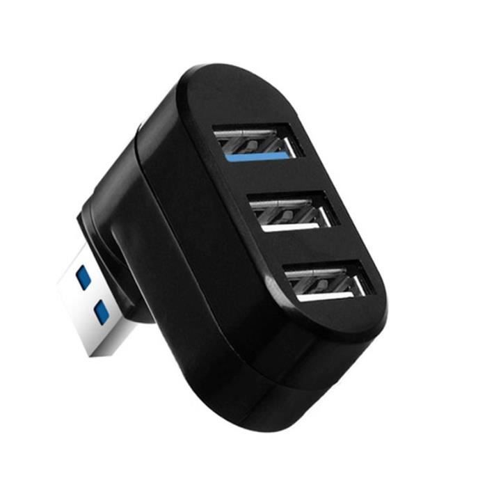 Hub USB De Bureau Multi-ports - Séparateur Et Chargeur, Couleur Noire, Design Sobre