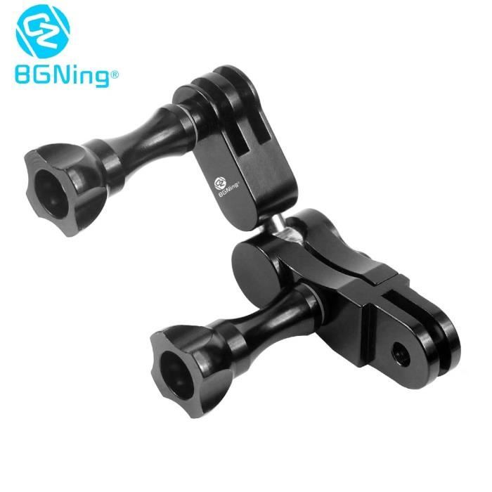 Bras Pivotant 3 Voies AMACOAM Pour GoPro - 16 Pièces Noir - Réglage Multi-Angles