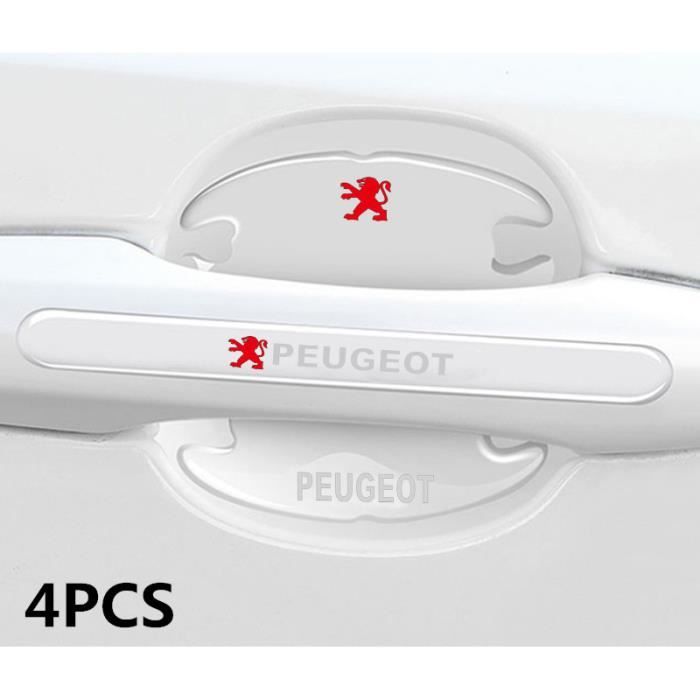 Lot de 4 porte collision bande anti - rayures poignée autocollant de protection de porte de voiture décoration pour Peugeot