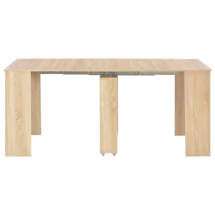 SHK Tables à manger Table à dîner extensible Chêne Sonoma 175 x 90 x 75 ...